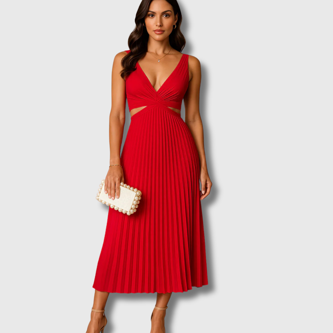 Charlotte | Plissee-Midikleid aus Premium-Stoff – Elegant & Vielseitig