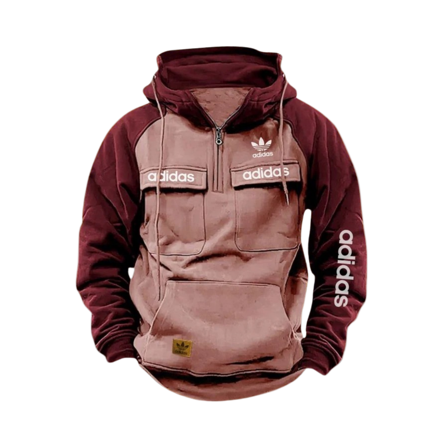 ADIDAS™ - Red Pink Tactical Quarter Hoodie