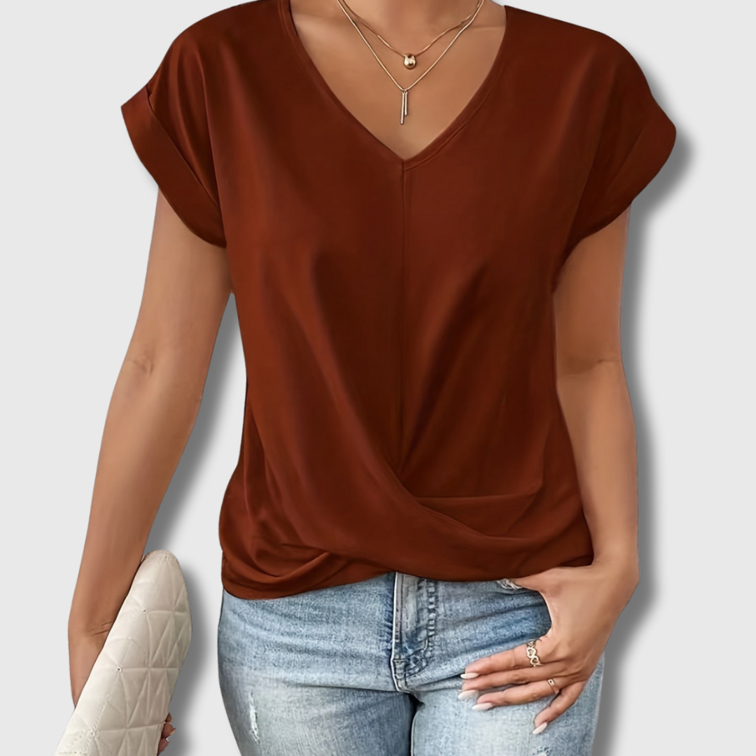 Cleo | Premium T-Shirt mit schmeichelhaftem Ausschnitt