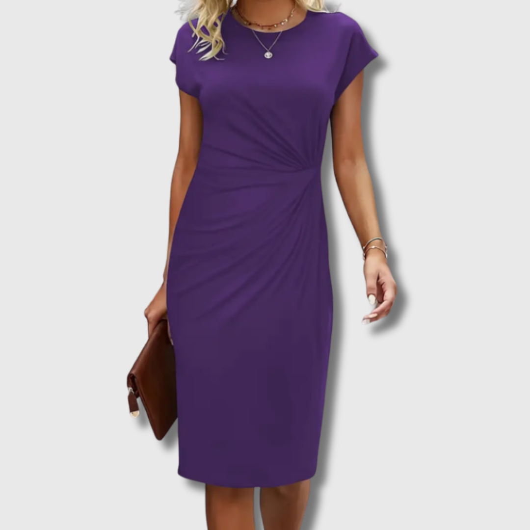 Martina| Midi-Kleid mit kurzen Ärmeln – Eleganz in Premium-Qualität