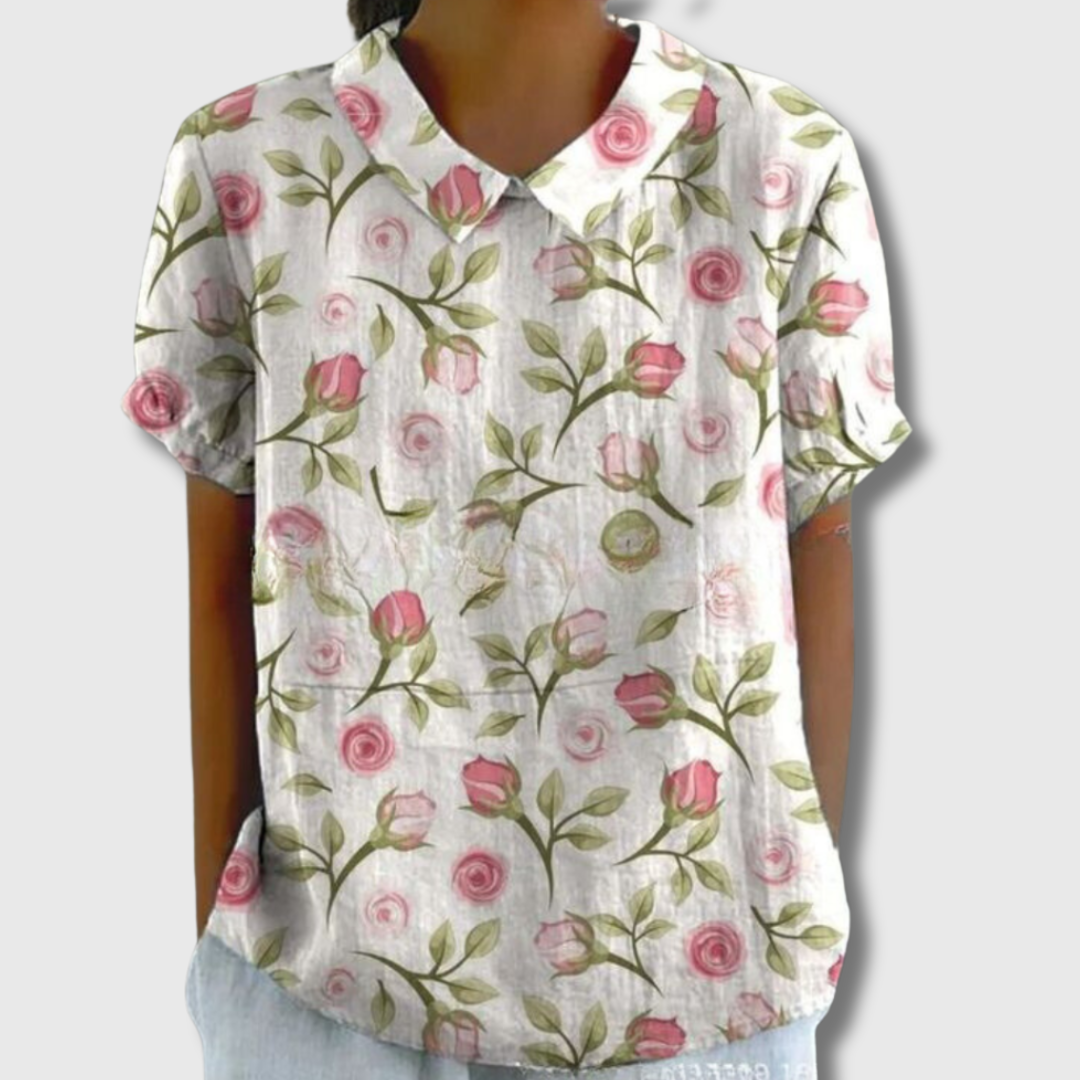 Lily | Vintage-Bluse mit Blumenmuster – Lässiger Stil in Premium-Qualität