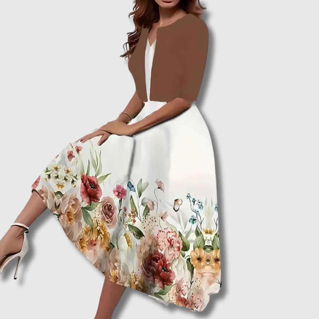 Nina| Abito blazer midi in lino premium per un'eleganza estiva