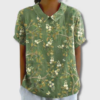 Lily | Vintage-Bluse mit Blumenmuster – Lässiger Stil in Premium-Qualität