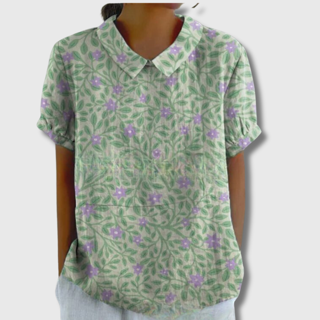 Lily | Vintage-Bluse mit Blumenmuster – Lässiger Stil in Premium-Qualität