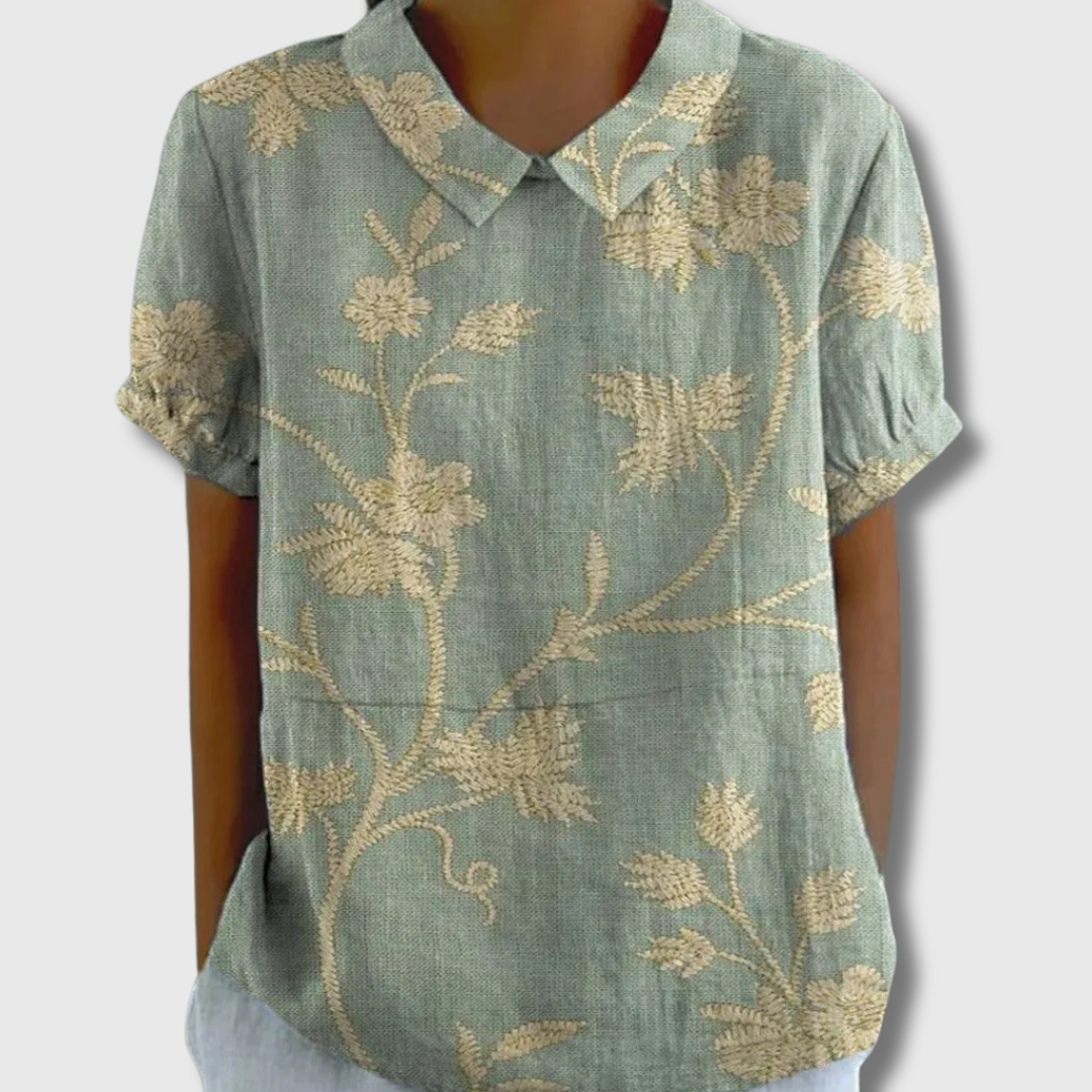 Lily | Vintage-Bluse mit Blumenmuster – Lässiger Stil in Premium-Qualität