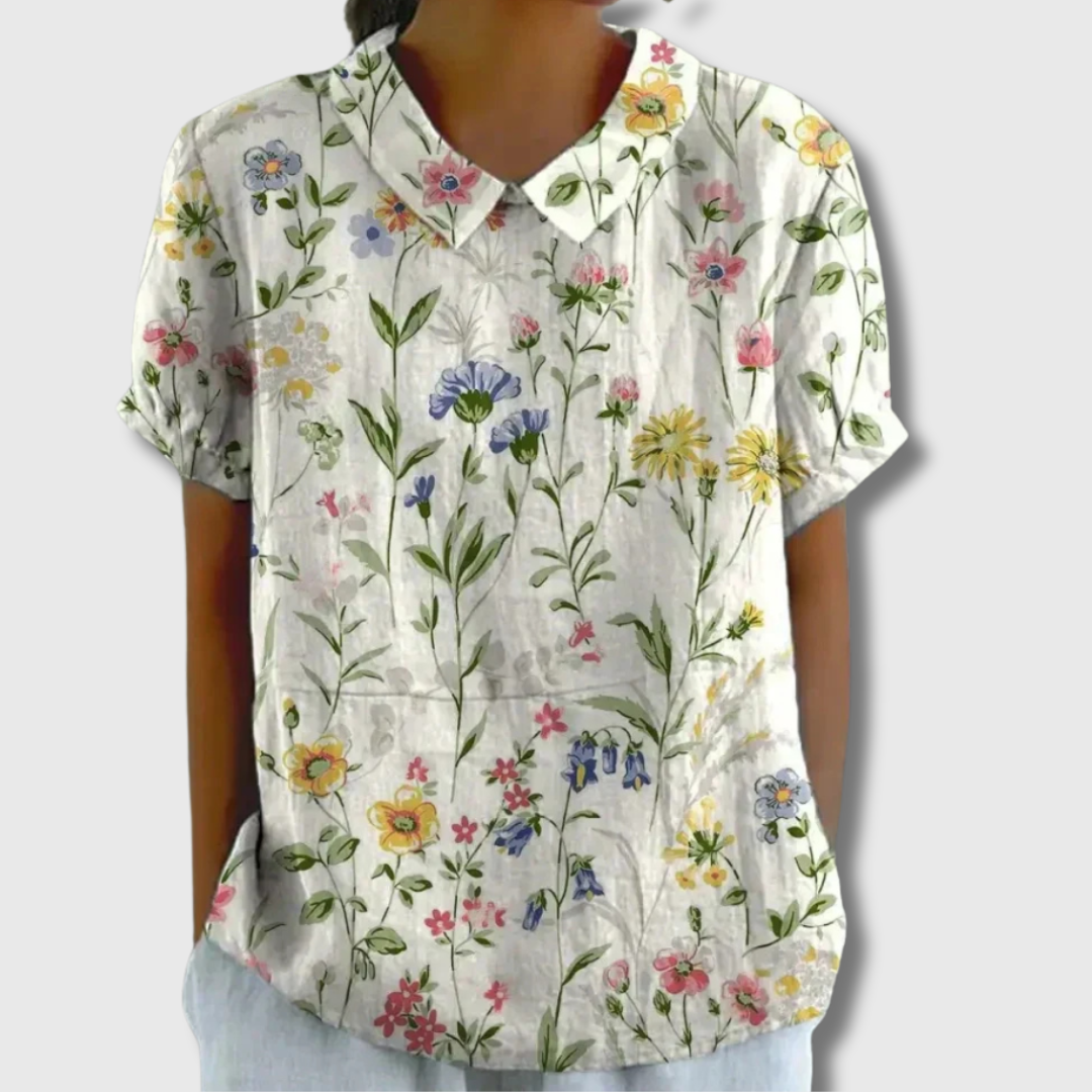 Lily | Vintage-Bluse mit Blumenmuster – Lässiger Stil in Premium-Qualität