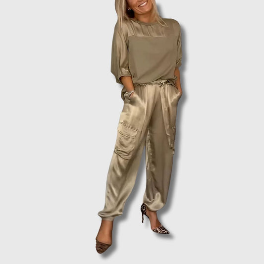 AMELIA | Zweiteiliges Blusen- und Hosenset Cargo Chic
