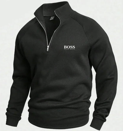 BОSS Cotton Half-Zip Jumper