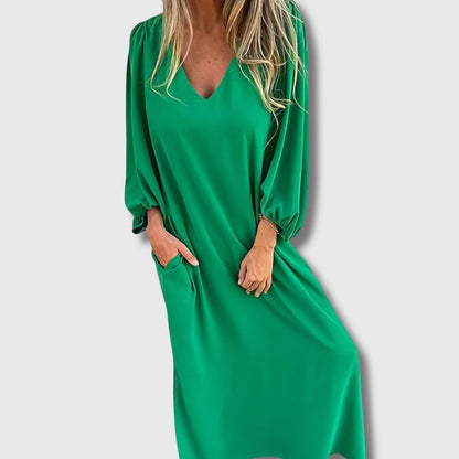 LIVIA | Bohemian Long Dress mit Taschen und stilisiertem Schnitt