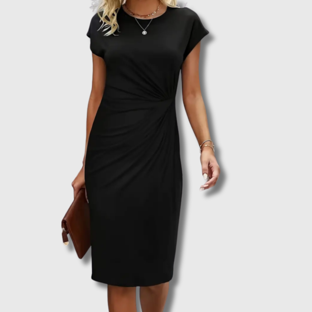 Martina| Midi-Kleid mit kurzen Ärmeln – Eleganz in Premium-Qualität