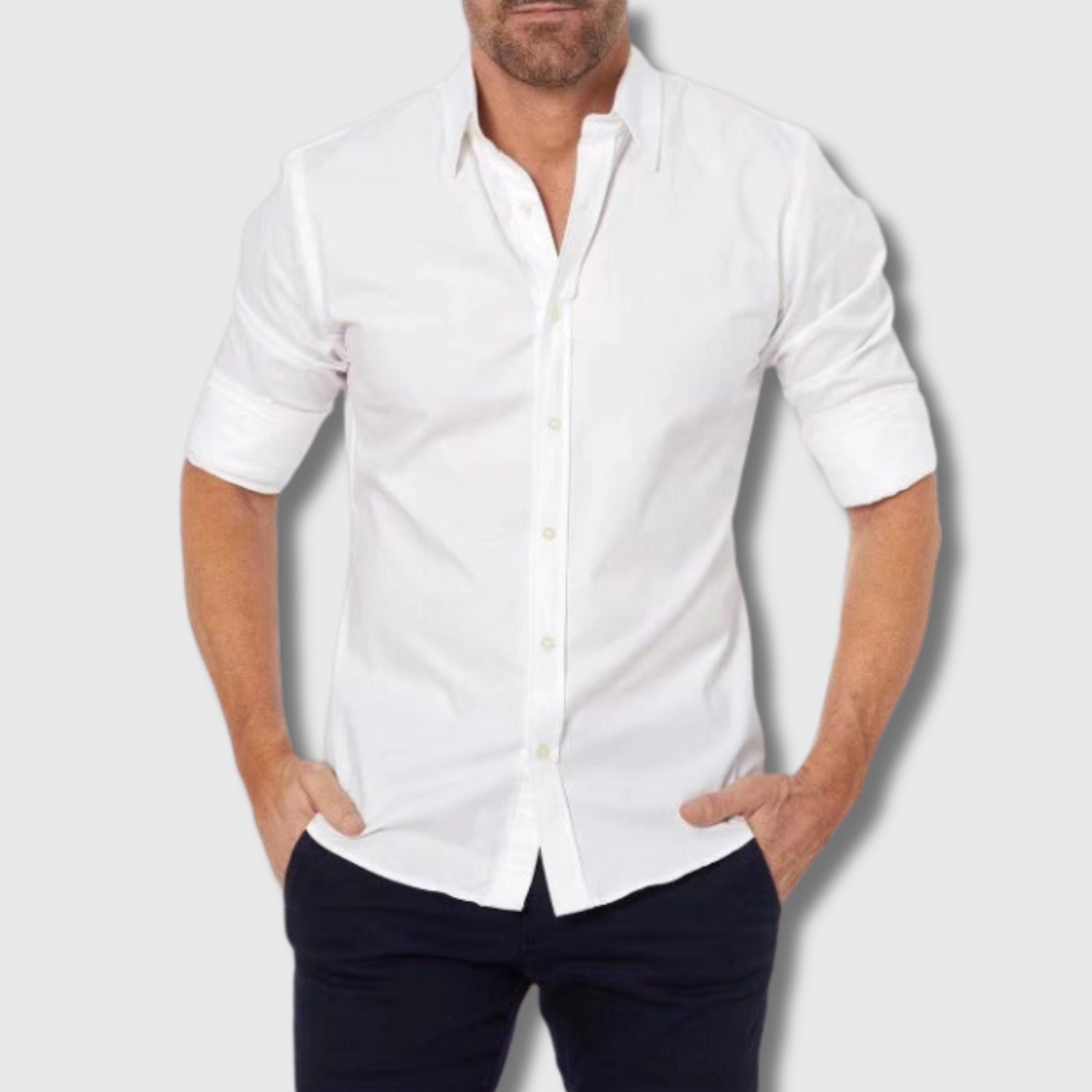 Omar | Herrenhemd mit verdecktem Reißverschluss aus Premium-Baumwolle