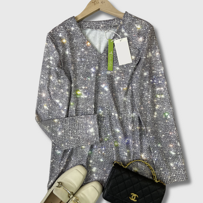 Sophie | Glitzernde Langarmbluse aus Premiumstoff für besondere Anlässe