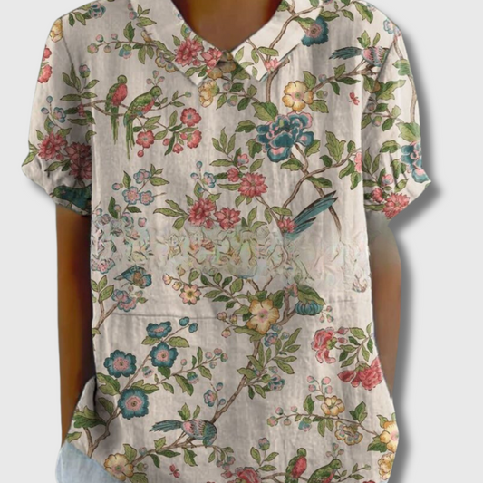 Lily | Vintage-Bluse mit Blumenmuster – Lässiger Stil in Premium-Qualität