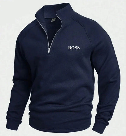 BОSS Cotton Half-Zip Jumper