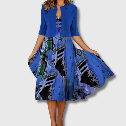 Nina| Abito blazer midi in lino premium per un'eleganza estiva