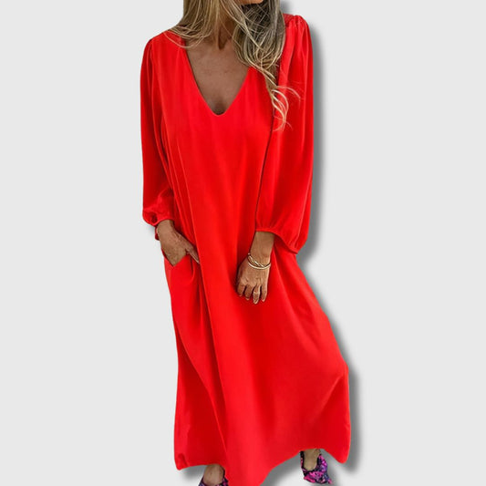 LIVIA | Bohemian Long Dress mit Taschen und stilisiertem Schnitt