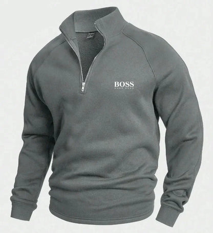 BОSS Cotton Half-Zip Jumper