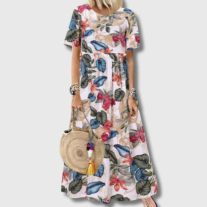 FLORA | Langes geblümtes Kleid Elegant und temperamentvoll