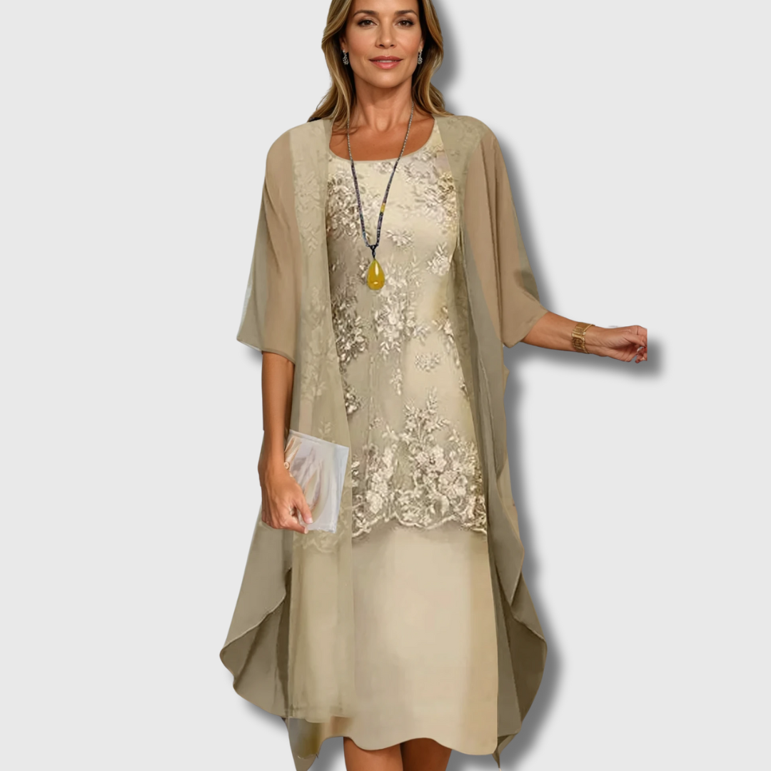 Charlotte | Zweiteiliges Chiffonkleid aus hochwertigem Material