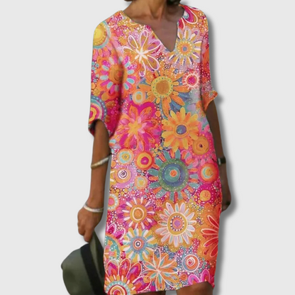 Emma | Blumenkleid aus hochwertiger Baumwolle – Luftiger Sommertraum