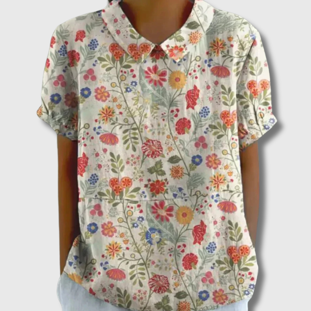 Lily | Vintage-Bluse mit Blumenmuster – Lässiger Stil in Premium-Qualität