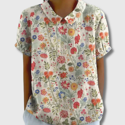 Lily | Vintage-Bluse mit Blumenmuster – Lässiger Stil in Premium-Qualität