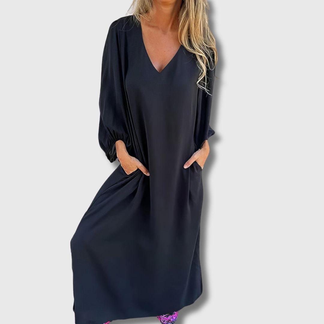 LIVIA | Bohemian Long Dress mit Taschen und stilisiertem Schnitt