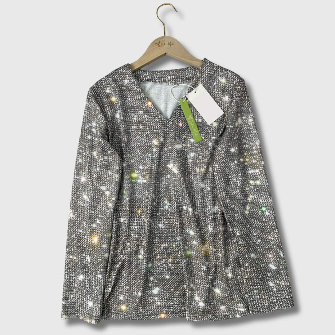 Sophie | Glitzernde Langarmbluse aus Premiumstoff für besondere Anlässe