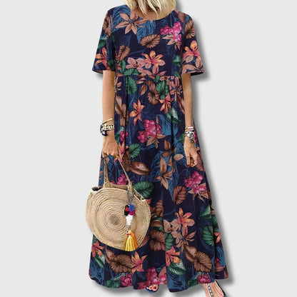 FLORA | Langes geblümtes Kleid Elegant und temperamentvoll