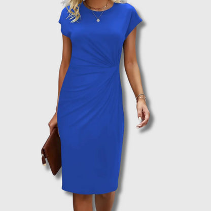 Martina| Midi-Kleid mit kurzen Ärmeln – Eleganz in Premium-Qualität