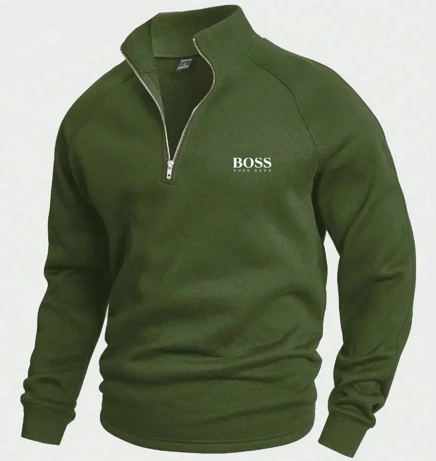 BОSS Cotton Half-Zip Jumper