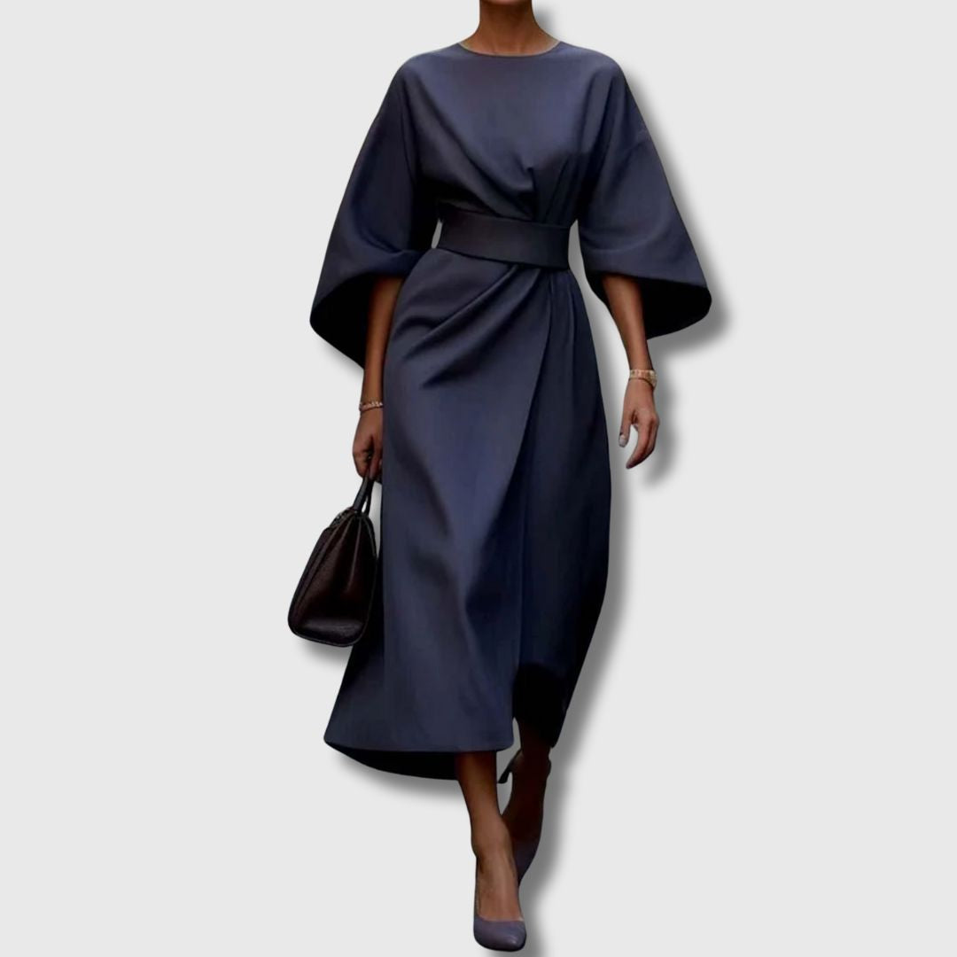 Sonia | Elegantes Kleid mit Laternenärmeln und Gürtel