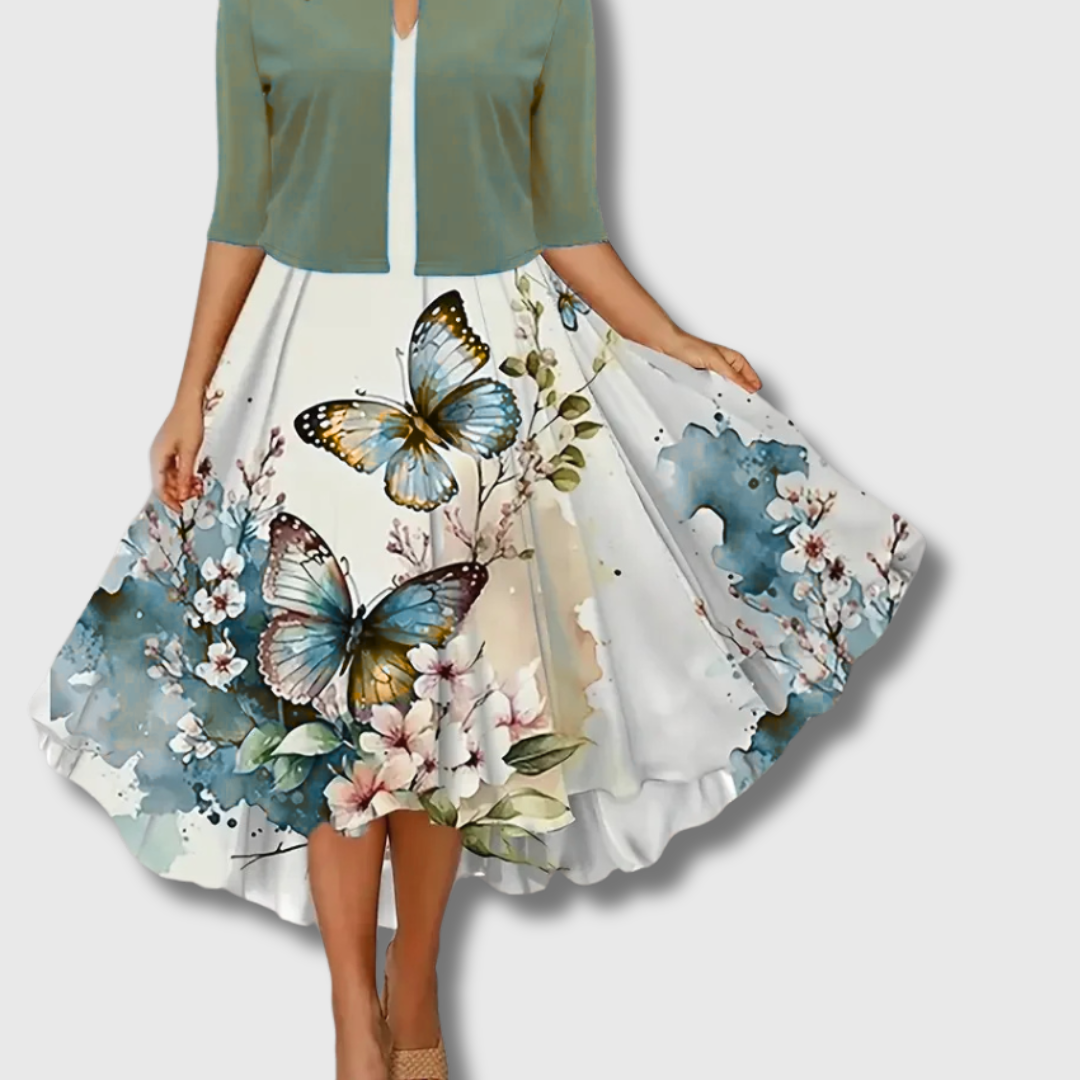 Nina| Abito blazer midi in lino premium per un'eleganza estiva