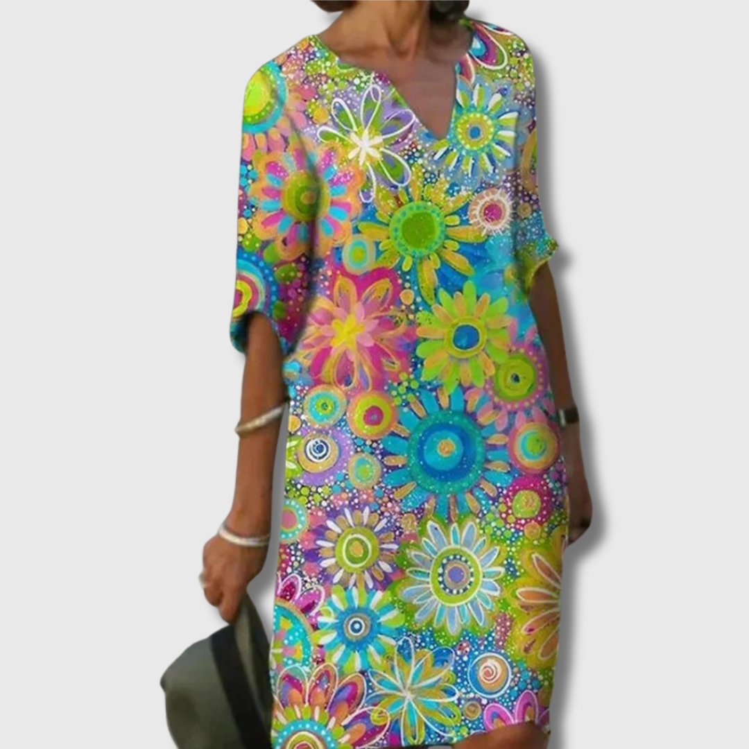 Emma | Blumenkleid aus hochwertiger Baumwolle – Luftiger Sommertraum