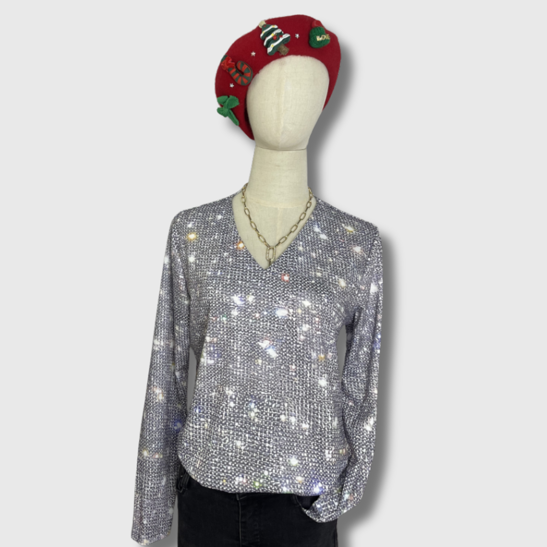 Sophie | Glitzernde Langarmbluse aus Premiumstoff für besondere Anlässe