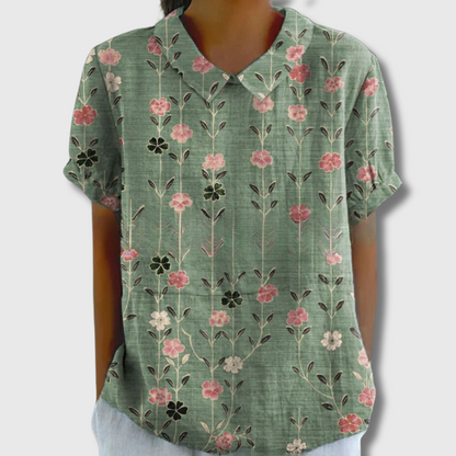 Lily | Vintage-Bluse mit Blumenmuster – Lässiger Stil in Premium-Qualität