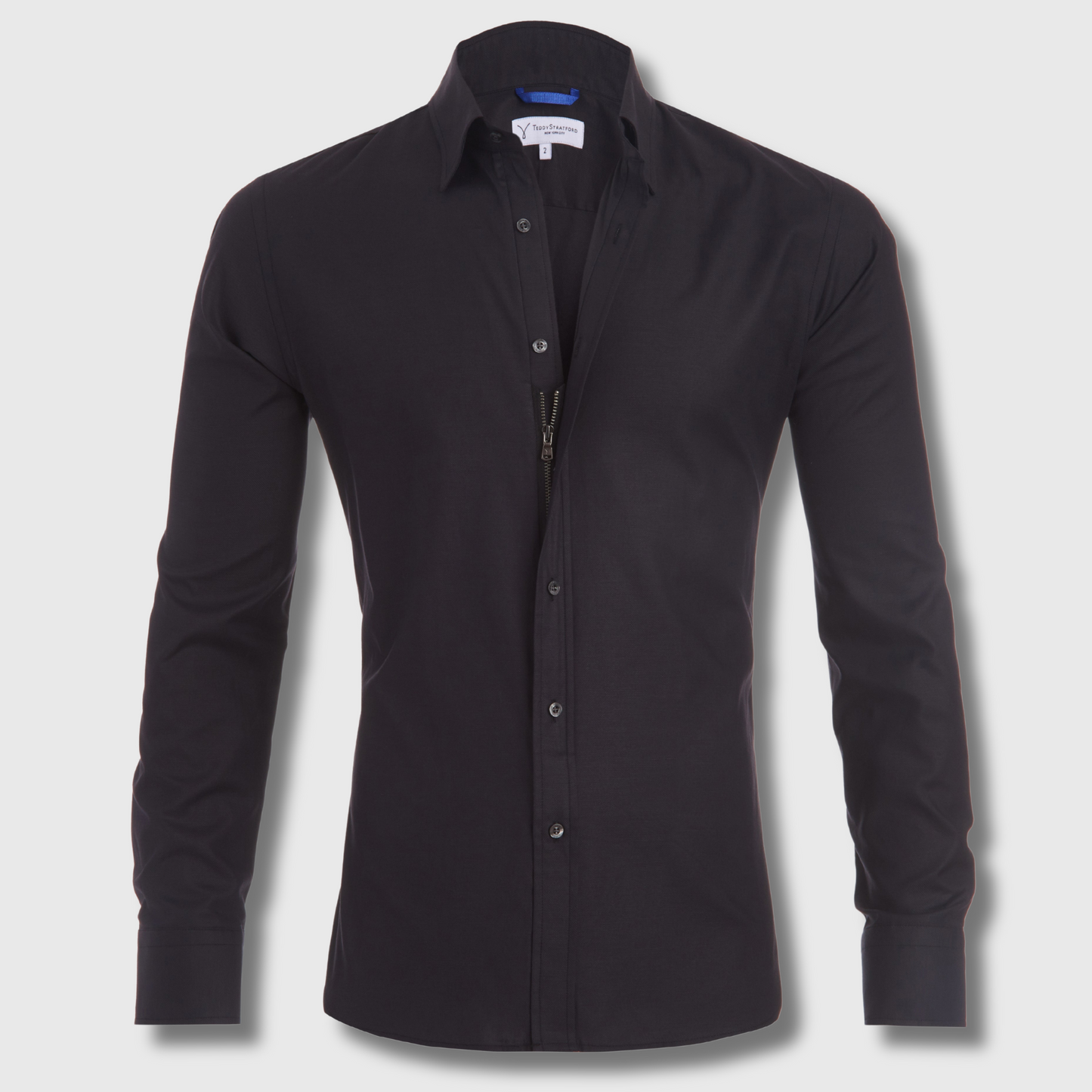 Omar | Herrenhemd mit verdecktem Reißverschluss aus Premium-Baumwolle