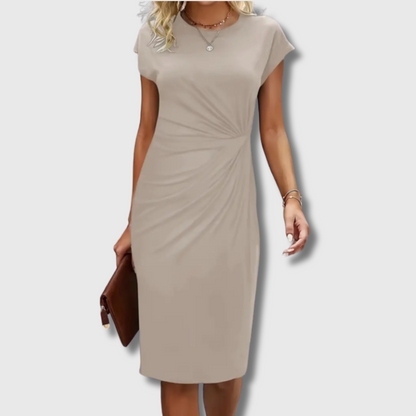 Martina| Midi-Kleid mit kurzen Ärmeln – Eleganz in Premium-Qualität