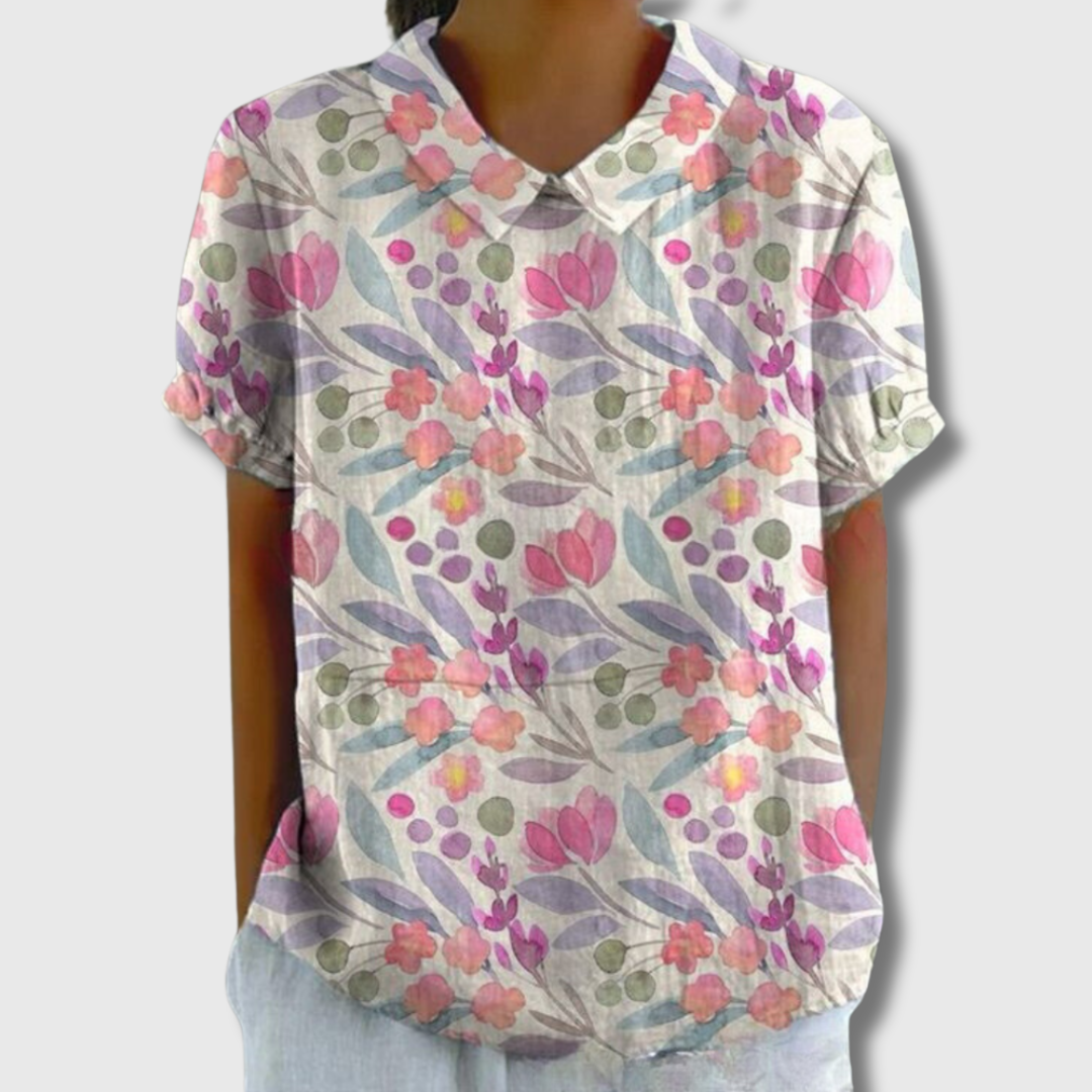 Lily | Vintage-Bluse mit Blumenmuster – Lässiger Stil in Premium-Qualität