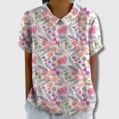 Lily | Vintage-Bluse mit Blumenmuster – Lässiger Stil in Premium-Qualität