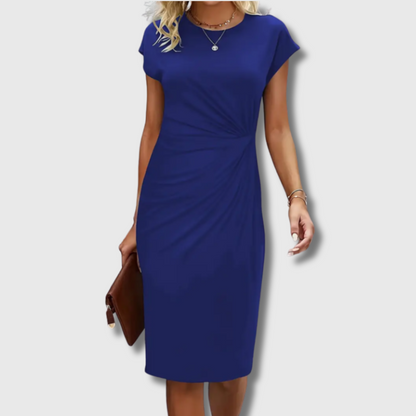 Martina| Midi-Kleid mit kurzen Ärmeln – Eleganz in Premium-Qualität