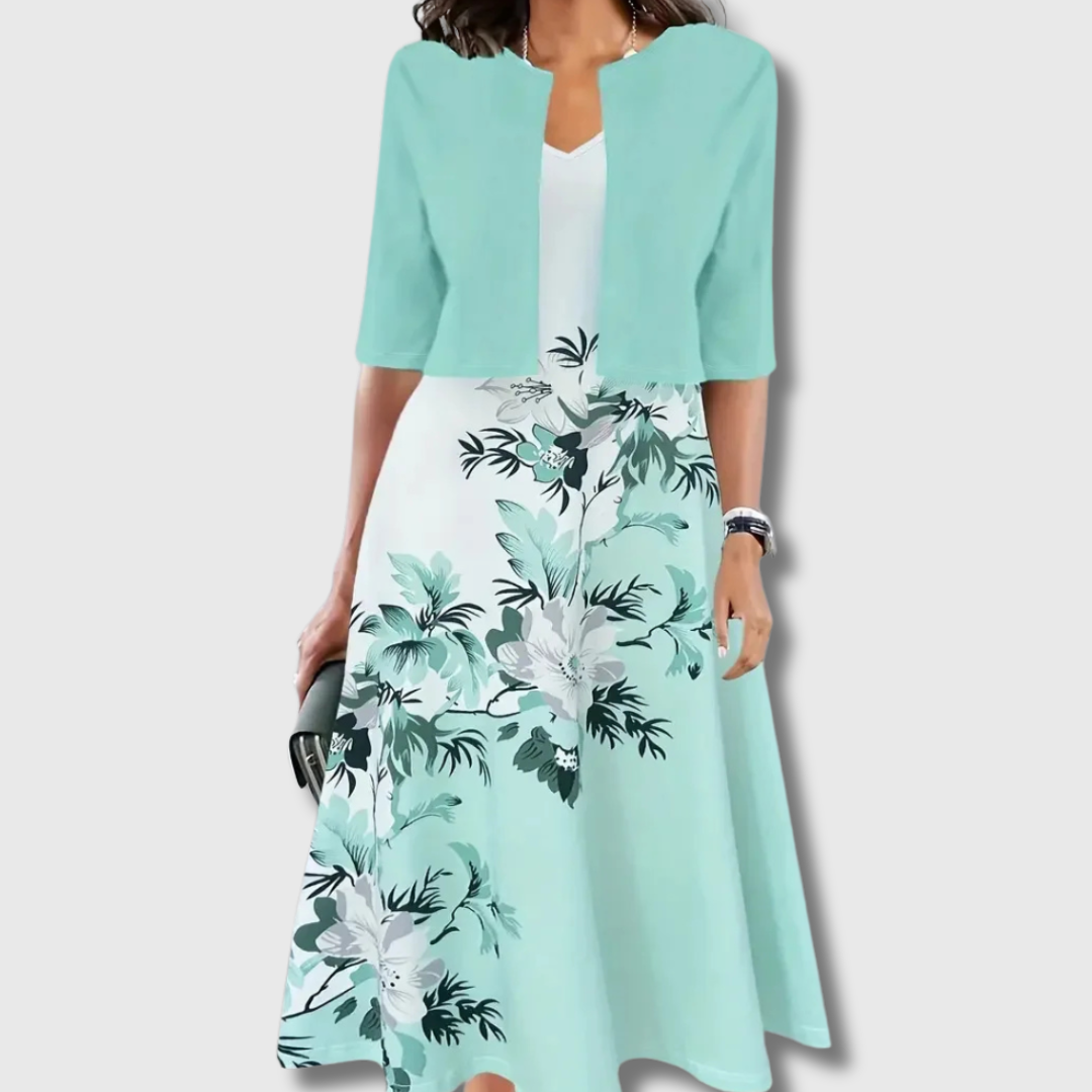 Nina| Abito blazer midi in lino premium per un'eleganza estiva