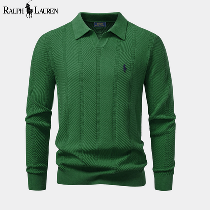 Ralph Lauren™ Long-Sleeve Knitted V-Neck Polo Sweater