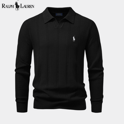 Ralph Lauren™ Long-Sleeve Knitted V-Neck Polo Sweater