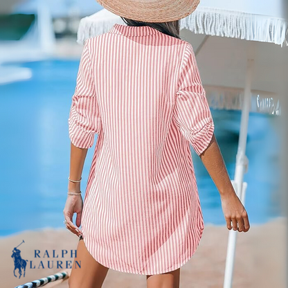 R. Ꮮаᴜгеn Classic Striped Shirt Dress