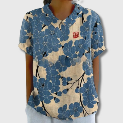 Lily | Vintage-Bluse mit Blumenmuster – Lässiger Stil in Premium-Qualität