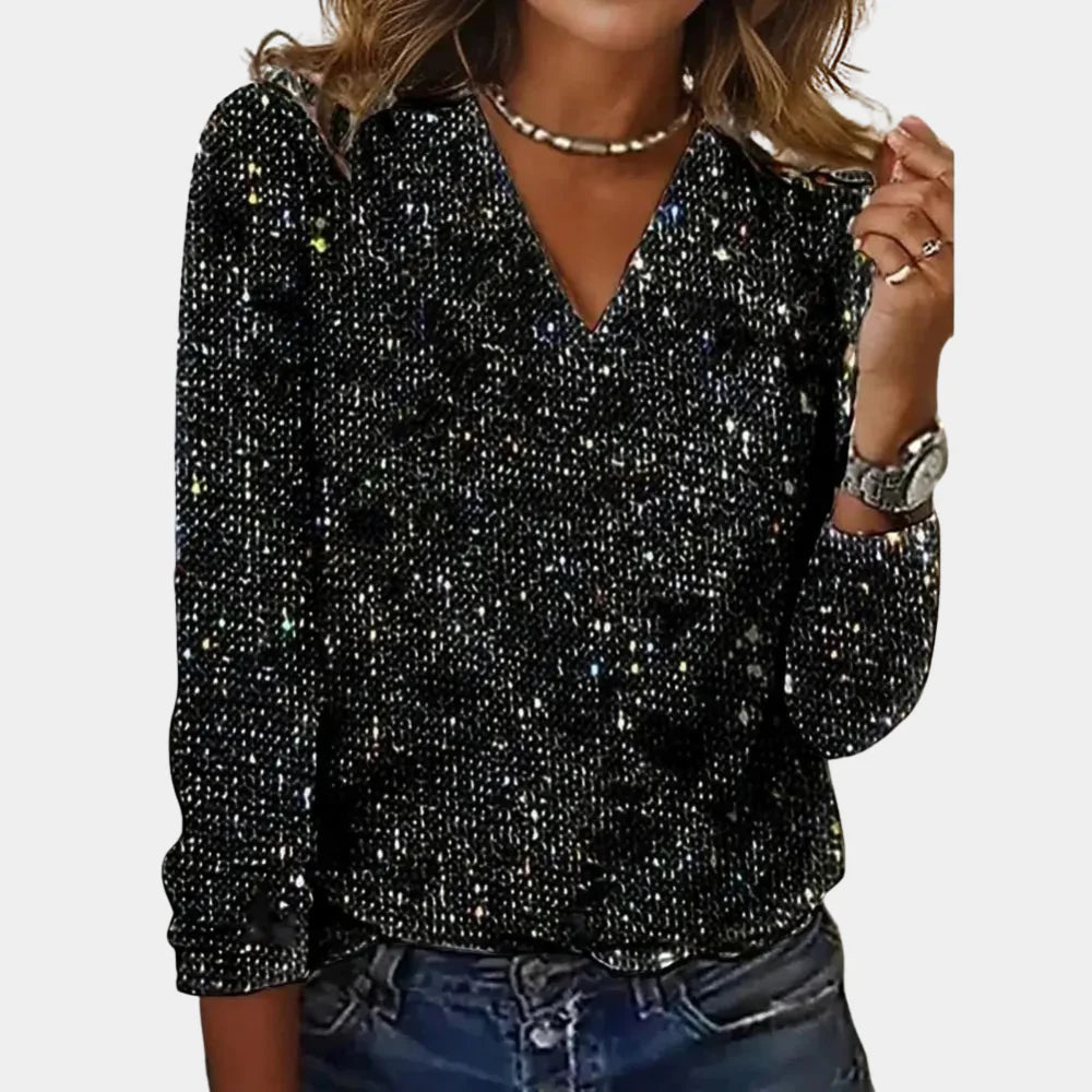 Amelia | Elegantes Glitzer-Longsleeve