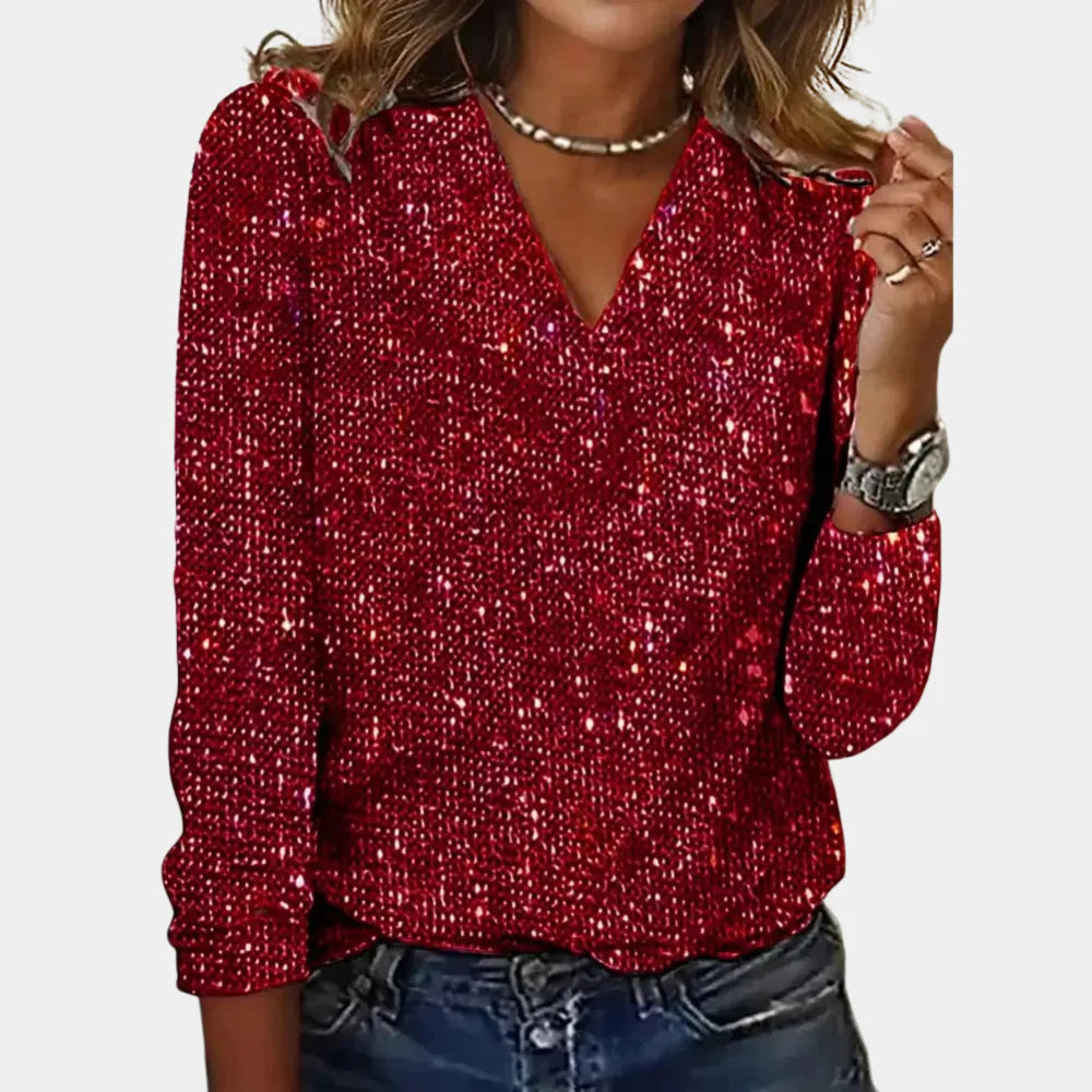 Amelia | Elegantes Glitzer-Longsleeve